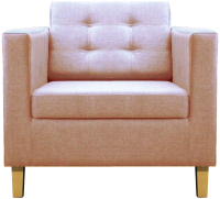 Кресло мягкое Brioli Дилли клетка Д (J11/розовый/опоры светлые) - 