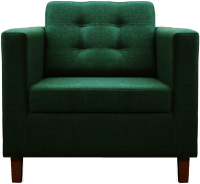 Кресло мягкое Brioli Дилли клетка Д (J8/темно-зеленый/опоры темные) - 