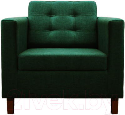 Кресло мягкое Brioli Дилли клетка Д (J8/темно-зеленый/опоры темные)