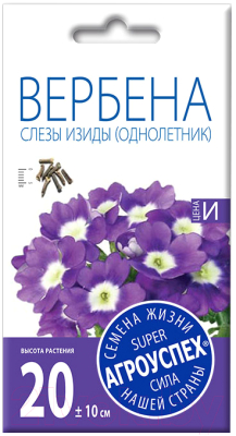 

Семена цветов Агро успех, Вербена Слезы изиды синяя с белым глазком