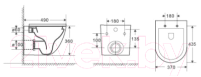 Унитаз подвесной с инсталляцией WeltWasser Merzbach 004 GL-WT + Marberg 410 SE