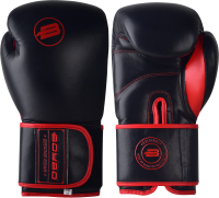 Боксерские перчатки BoyBo Rage (12oz, черный/красный) - 