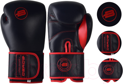 Боксерские перчатки BoyBo Rage (12oz, черный/красный)