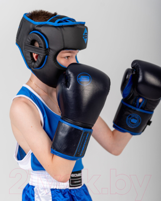 Боксерские перчатки BoyBo Rage (12oz, черный/синий)
