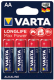 Комплект батареек Varta Longlife Max Power Bli 4 AA / 04706101404 (4шт) - 