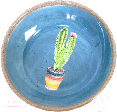 Миска для животных Tarhong Cactus / TCT3052CSSWC (голубой с рисунком)