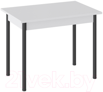 Обеденный стол ТриЯ Родос тип 1 с опорой (черный муар/белый)
