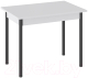 Обеденный стол ТриЯ Родос тип 1 с опорой (черный муар/белый) - 
