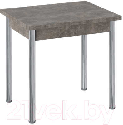 Обеденный стол ТриЯ Родос тип 2 с опорой (белый муар/ателье темный)