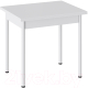 Обеденный стол ТриЯ Родос тип 2 с опорой (белый муар/белый) - 