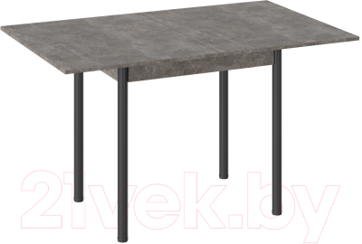 Обеденный стол ТриЯ Родос тип 2 с опорой (черный муар/ателье темный)