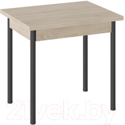 Обеденный стол ТриЯ Родос тип 2 с опорой (черный муар/дуб сонома)