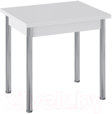 Обеденный стол ТриЯ Родос тип 2 с опорой (хром/белый)