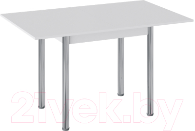 Обеденный стол ТриЯ Родос тип 2 с опорой (хром/белый)
