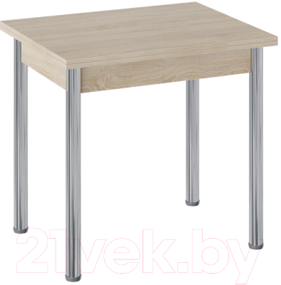Обеденный стол ТриЯ Родос тип 2 с опорой (хром/дуб сонома)