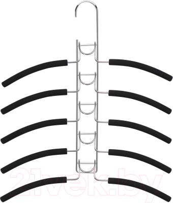 Металлическая вешалка-плечики ВешалкиБел М007-1 на 5 плечиков (1шт, черный)