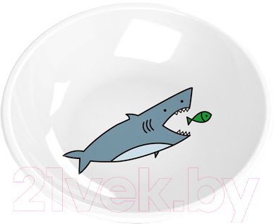 Миска для животных Tarhong Shark / PE20775279 (белый с рисунком)