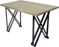 Обеденный стол Buro7 Призма с обзолом 110x80x76 (дуб беленый/черный) - 