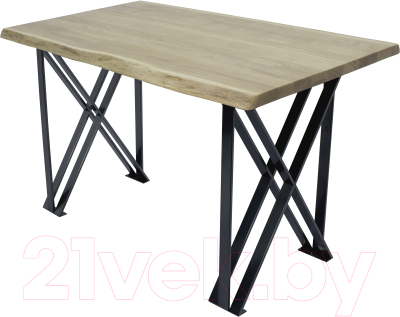 Обеденный стол Buro7 Призма с обзолом 110x80x76 (дуб беленый/черный)