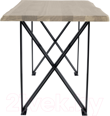 Обеденный стол Buro7 Призма с обзолом 110x80x76 (дуб беленый/черный)