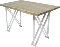 Обеденный стол Buro7 Призма с обзолом 110x80x76 (дуб беленый/белый) - 