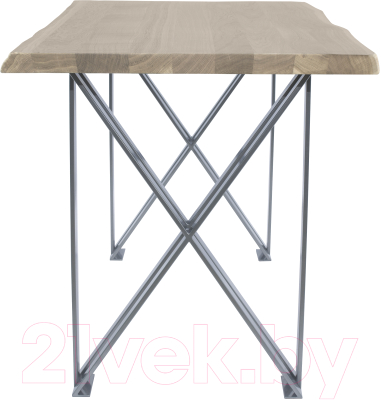 Обеденный стол Buro7 Призма с обзолом 110x80x76 (дуб беленый/серебристый)
