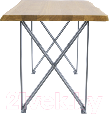 Обеденный стол Buro7 Призма с обзолом 110x80x76 (дуб натуральный/серебристый)