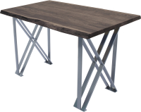Обеденный стол Buro7 Призма с обзолом 110x80x76 (дуб мореный/серебристый) - 