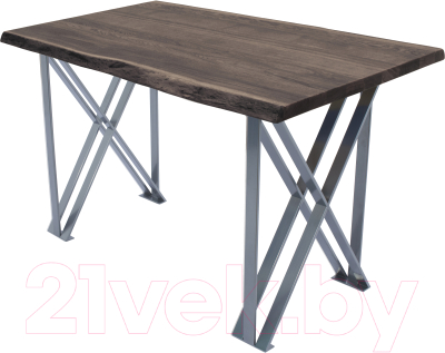 Обеденный стол Buro7 Призма с обзолом 110x80x76 (дуб мореный/серебристый)