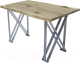 Обеденный стол Buro7 Призма с обзолом и сучками 110x80x76 (дуб беленый/серебристый) - 