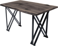 Обеденный стол Buro7 Призма с обзолом и сучками 110x80x76 (дуб мореный/черный) - 