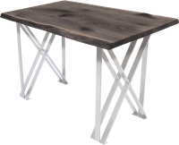 Обеденный стол Buro7 Призма с обзолом и сучками 110x80x76 (дуб мореный/белый) - 