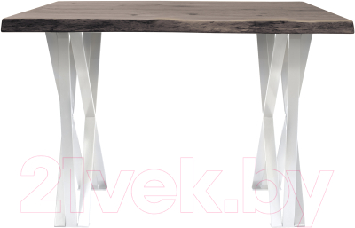 Обеденный стол Buro7 Призма с обзолом и сучками 110x80x76 (дуб мореный/белый)