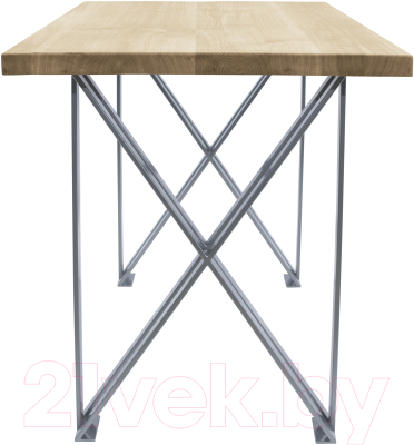Обеденный стол Buro7 Призма Классика 120x80x76 (дуб беленый/серебристый)