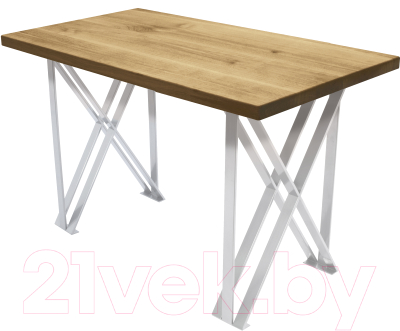 Обеденный стол Buro7 Призма Классика 120x80x76 (дуб натуральный/белый)