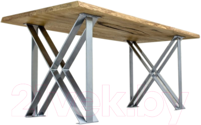 Обеденный стол Buro7 Призма Классика 120x80x76 (дуб натуральный/серебристый)