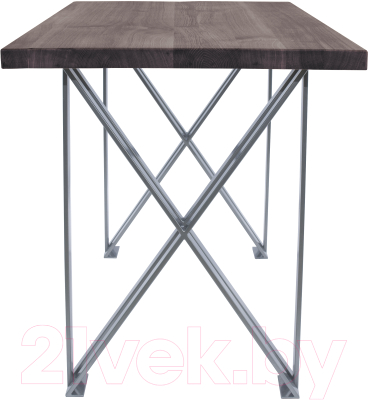 Обеденный стол Buro7 Призма Классика 120x80x76 (дуб мореный/серебристый)