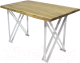 Обеденный стол Buro7 Призма с обзолом 120x80x76 (дуб натуральный/белый) - 