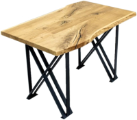 Обеденный стол Buro7 Призма с обзолом 120x80x76 (дуб натуральный/черный) - 
