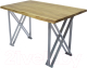 Обеденный стол Buro7 Призма с обзолом 120x80x76 (дуб натуральный/серебристый) - 