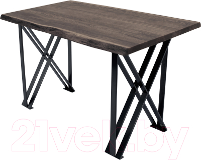 Обеденный стол Buro7 Призма с обзолом 120x80x76 (дуб мореный/черный)