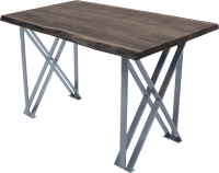 Обеденный стол Buro7 Призма с обзолом 120x80x76 (дуб мореный/серебристый) - 