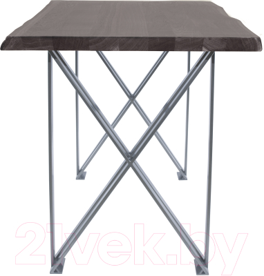 Обеденный стол Buro7 Призма с обзолом 120x80x76 (дуб мореный/серебристый)