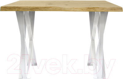 Обеденный стол Buro7 Призма с обзолом и сучками 120x80x76 (дуб натуральный/белый)