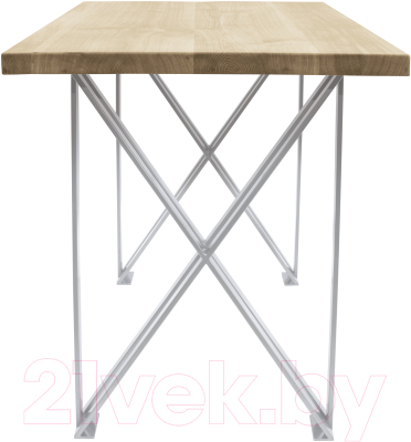 Обеденный стол Buro7 Призма Классика 150x80x76 (дуб беленый/белый)