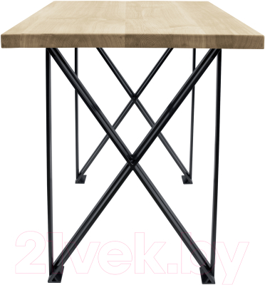 Обеденный стол Buro7 Призма Классика 150x80x76 (дуб беленый/черный)
