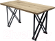 Обеденный стол Buro7 Призма Классика 150x80x76 (дуб беленый/черный) - 