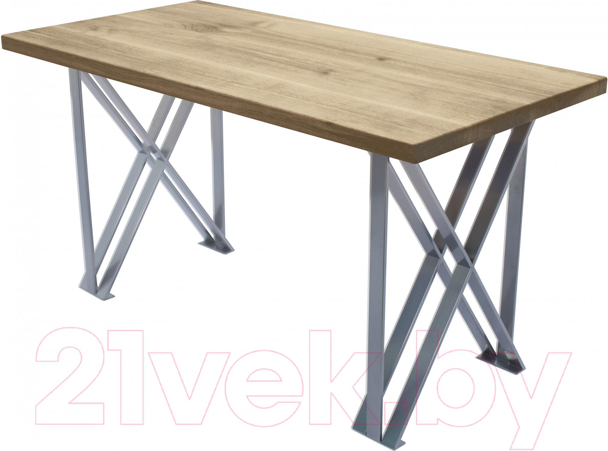 Обеденный стол Buro7 Призма Классика 150x80x76 (дуб беленый/серебристый)