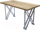 Обеденный стол Buro7 Призма Классика 150x80x76 (дуб беленый/серебристый) - 