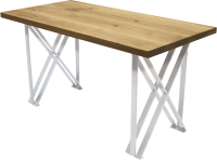 Обеденный стол Buro7 Призма Классика 150x80x76 (дуб натуральный/белый) - 